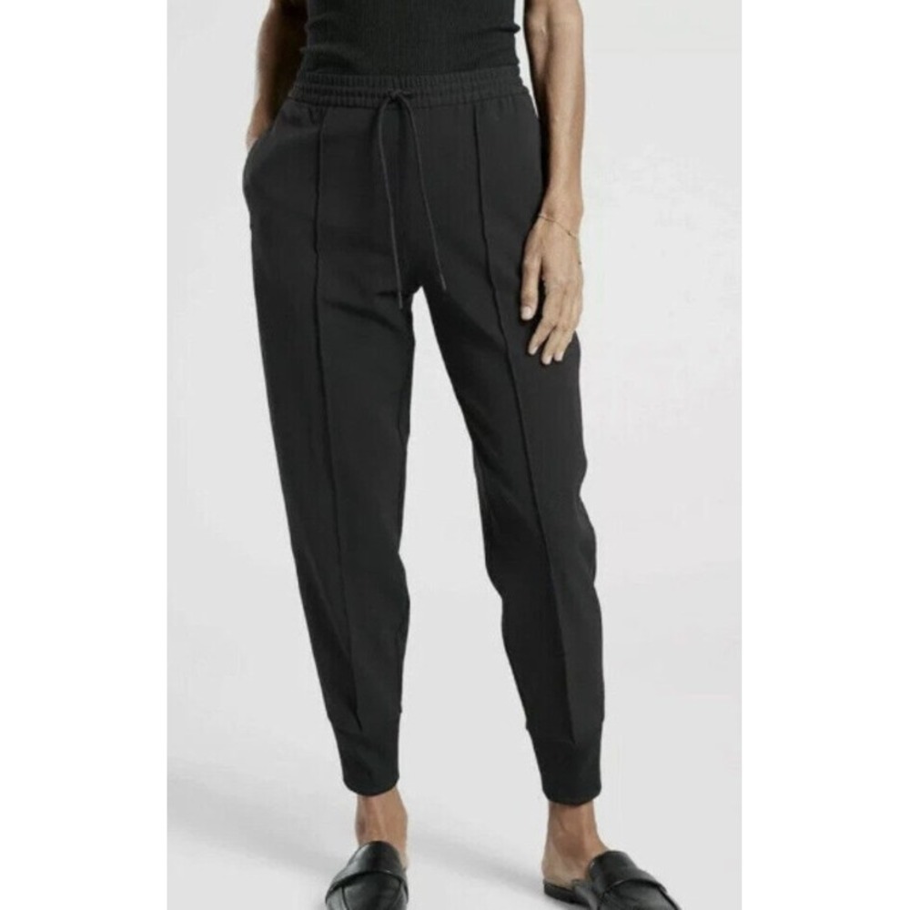 Athleta Black Endeavor Joggers Pintuck Drawstring Women's 6 Athleisure Sproty